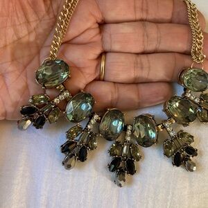 Jeweled Bib Statement Necklace‎
